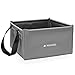 Navaris Cubo Plegable para Camping de 15 L - Accesorio para Pesca Acampar excursión - Cuenco de Lona con Asas para Agua Hielo Lavar Fregar - Gris