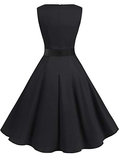 Gardenwed Womens Sleeveless Vintage Cocktail 1950s Retro Rockabilly Audrey Hepburn Tea Party Swing Dress3