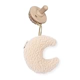 Itzy Ritzy Pacifier and Lovey Set; Detachable Plush Moon and Coordinating Toast Silicone Pacifier; Ideal for Ages 0 Months and Up, Moon