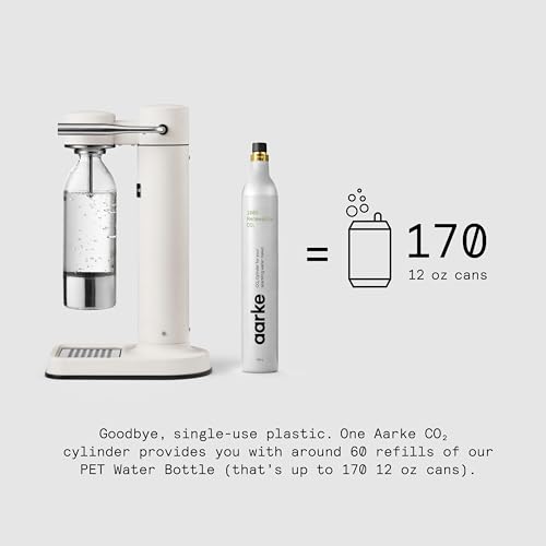 Image of Aarke Carbonator 3 - Premium Sparkling Water Maker, Matte White | Stainless Steel, Cordless Soda Maker for Home, Carbonated Water Machine, BPA-free PET Bottle Included