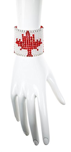 Karen Curtis Swarovski Crystal Canadian Flag Cuff Bracelet #TOP1