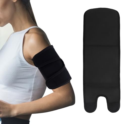 Upper Arm Compression Sleeve for Bicep Tendonitis Adjustable Bicep Support Brace Elbow Support Wrap Pain Relief Muscle Strains Injury Arthritis Recovery Material Upper Arm Sleeves Men Women Black
