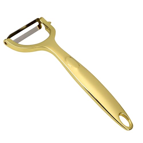 Gold Potato Peeler - Ultra Sharp Vegetable Peelers For Kitchen, No Rust Stainless Steel Serrated Y Peeler, Easy To Use With Durable Non Slip Ergonomic Grip For Carrot Fruits Veggie Kiwi, High Tensil