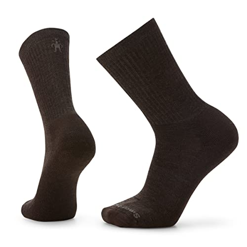 Smartwool Everyday Solid Rib Crew Socks For Men and Women Chestnut Medium
