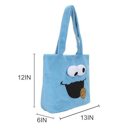 Bolso tote peludo Cookie Monster azul miniatura 5