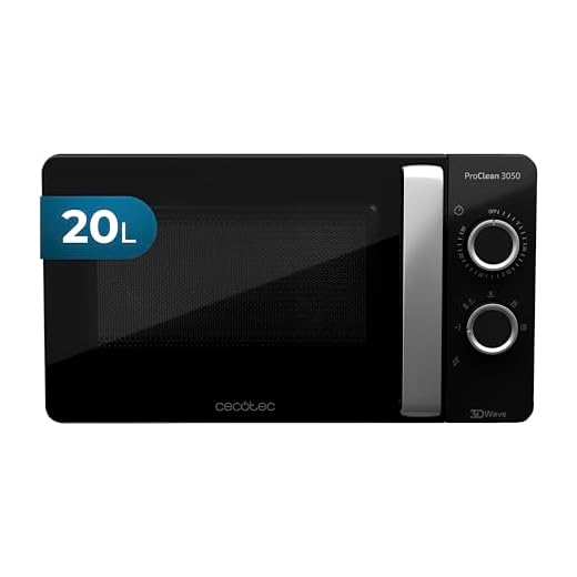 Cecotec Forno a Microonde ProClean 3050 Capacità 20 L, rivestimento Ready2Clean, potenza 700 W, 6 livelli operativi, timer 30 min, modalità scongelamento, colore nero e argento