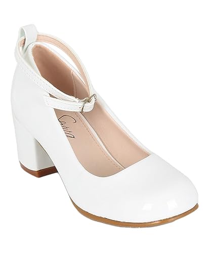 SIRRI Mädchen-Mary-Jane-Schuhe mit hohem Blockabsatz und...