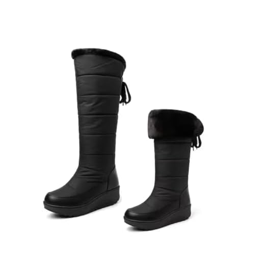 Bota Térmica Feminina Forrada com Lã | Impermeável, Antiderrapante e Confortável para o Inverno | Cano Médio/Alto (DISPONÍVEIS tamanhos do 36 ao 39)
