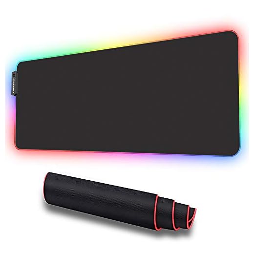 LUXCOMS RGB Soft Gaming Mouse Pad Large, Oversized Glowing Led Extended Mousepad ,Non-Slip Rubber Base Computer Keyboard Pad Mat,31.5X 11.8in