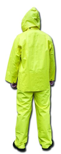 Image of MCR Safety 3003X2 Wizard PVC /Nylon 3-Peice Flame Resistant Suit, Yellow, 2X-Large