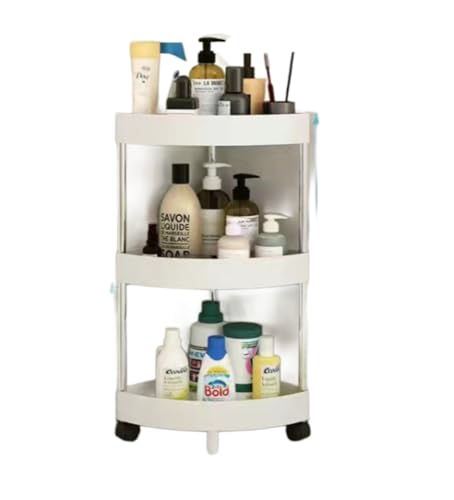 バスルーム 浴室用ラックコーナー ラック ステンレス シャンプーラック 浴室 お風呂 ラック サビ防止 調味料収納 浴室収納 台所収納 バスルーム整理 コーナーシェルフ (3階,ホワイト)