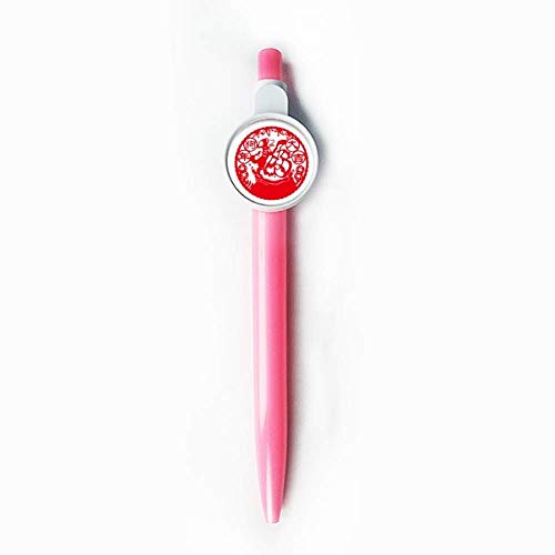 Stylo à bille rétractable Nouvel An chinois bleu sans bavure pour écriture