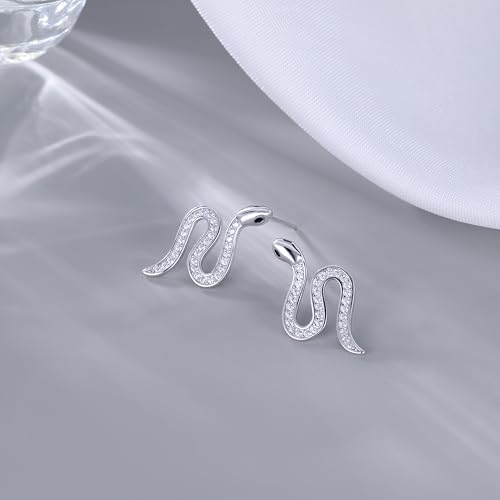 Pendientes de tuerca de plata de ley con circonitas estilo punk chic 4