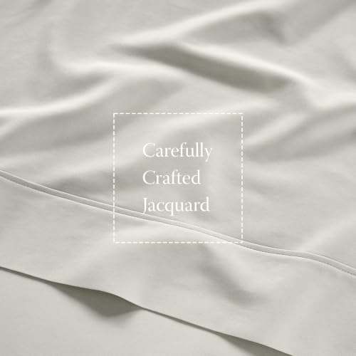 Image of Threadmill 300TC Cotton Twin XL Sheet Set, Sateen, Solid, Light Grey | 100% Cotton, Sateen Weave, 3-Piece Set, 16 inch Deep Pocket, Cooling, Breathable, Pill-Resistant, OEKO-TEX Certified
