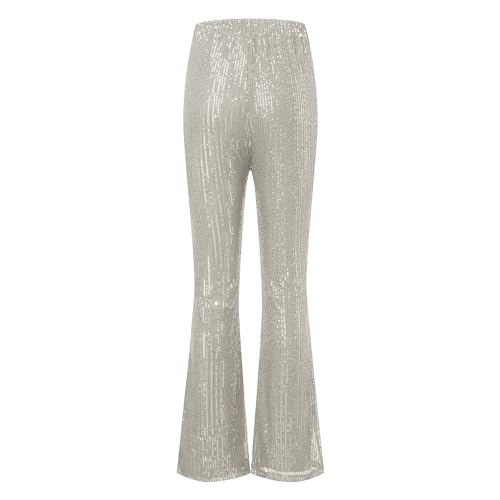 Pantalones acampanados con lentejuelas de cintura ancha que estilizan y aportan máxima comodidad 5