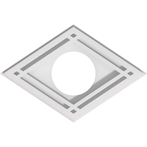 Image of Ekena Millwork CMP10X6DD-03000 Diamond Architectural Grade PVC Contemporary Urethane Ceiling Medallions 10 inchW x 6 5 /8 inchH x 3 inchID x 3 1 /2 inchC x 1 inchP