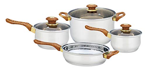 Up To 40% OFF Uniware Stainless Steel Cookeware Set, 2.2 QT and 3.1 QT Sauce Pan, 6.9 QT Sauce Pot, 9.5"Frying Pan