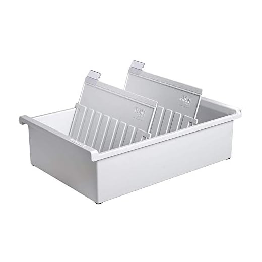 Han 955-0-11 - Schedario per circa 1.300 schede, formato A5 orizzontale, 228 x 96 x 347 mm, colore: Grigio chiaro