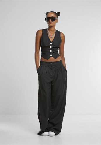 Chaleco negro mujer Urban Classics sin mangas con bolsillos 3