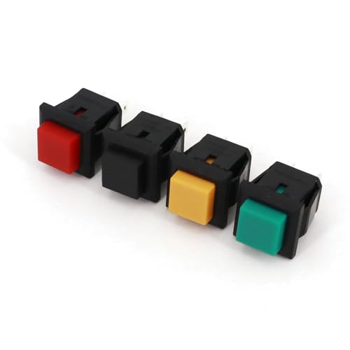 Pulsador de 2 pines normalmente abierto mini interruptor cuadrado verde 3A 125VAC tipo push button 3