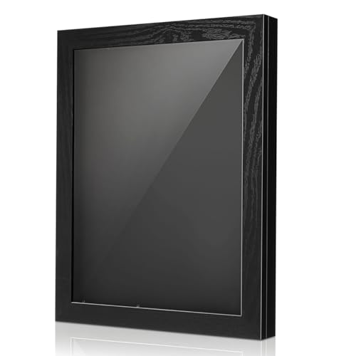 Angoily Cadre pour Maillots de Sport en Bois Vitrine Transparente, Protection Anti-Poussière pour Collectionneurs de Football et Baseball