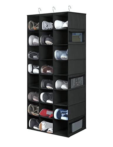 Libeder 24 Section Hanging Shoe Organizer & Storage for Closet, Black