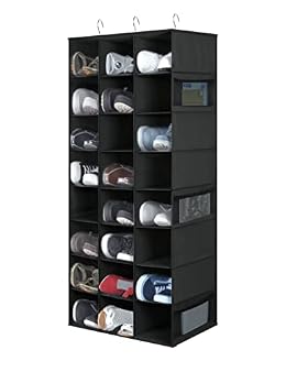 coastal rose Hanging Shoe Organizer for Closet, 24 Sections Shoe Holder Hanger Rack, Space-Saving Shoe Organizers and Storage, Black