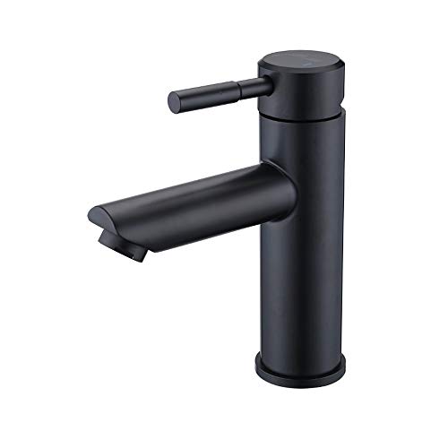Robinet eau froide et chaude noir mat pour lavabo moderne