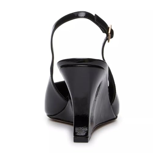 Milooey shoes Women Pointed Toe Slingback Pumps High Wedge Heels Buckled Strap Dress Shoes Size 4-16 US3