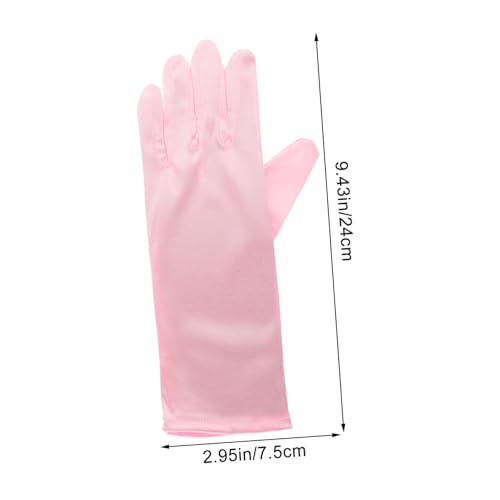 BESPORTBLE 3 Pairs Girls Dress Gloves Stylish Skirt Gloves for Kids Decorative Party Supplies in Pink2