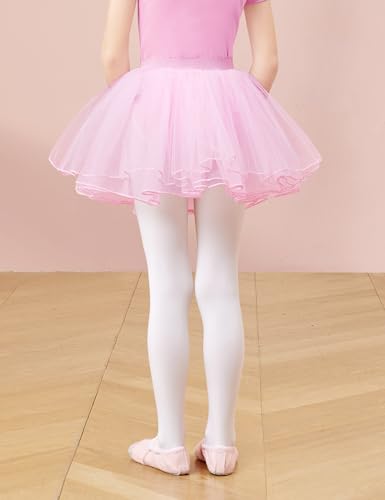 Girls Ballet Dance 4 Layers Fluffy Tulle Tutu Party Princess Tutu Skirts3