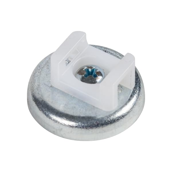 Rack-A-Tiers Winnie Magnetic Cable Tie Mount, Rare Earth Magnets for Cable Mounting, Zip Tie Holder, Magnetic Cable Management, Zip Tie Mount, Cable Mounts (White)(RMW026WT)