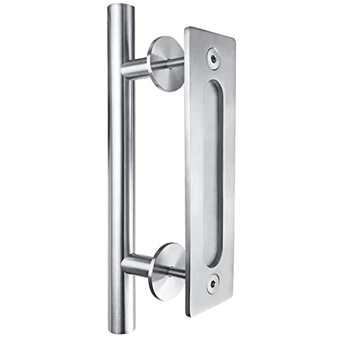 Ccjh 10" Stainless Steel Sliding Barn Door Handles And Pulls Flush Hardware Set,Double Side,Anti-Rust Anti-Corrosion,Easy Install #TOP26