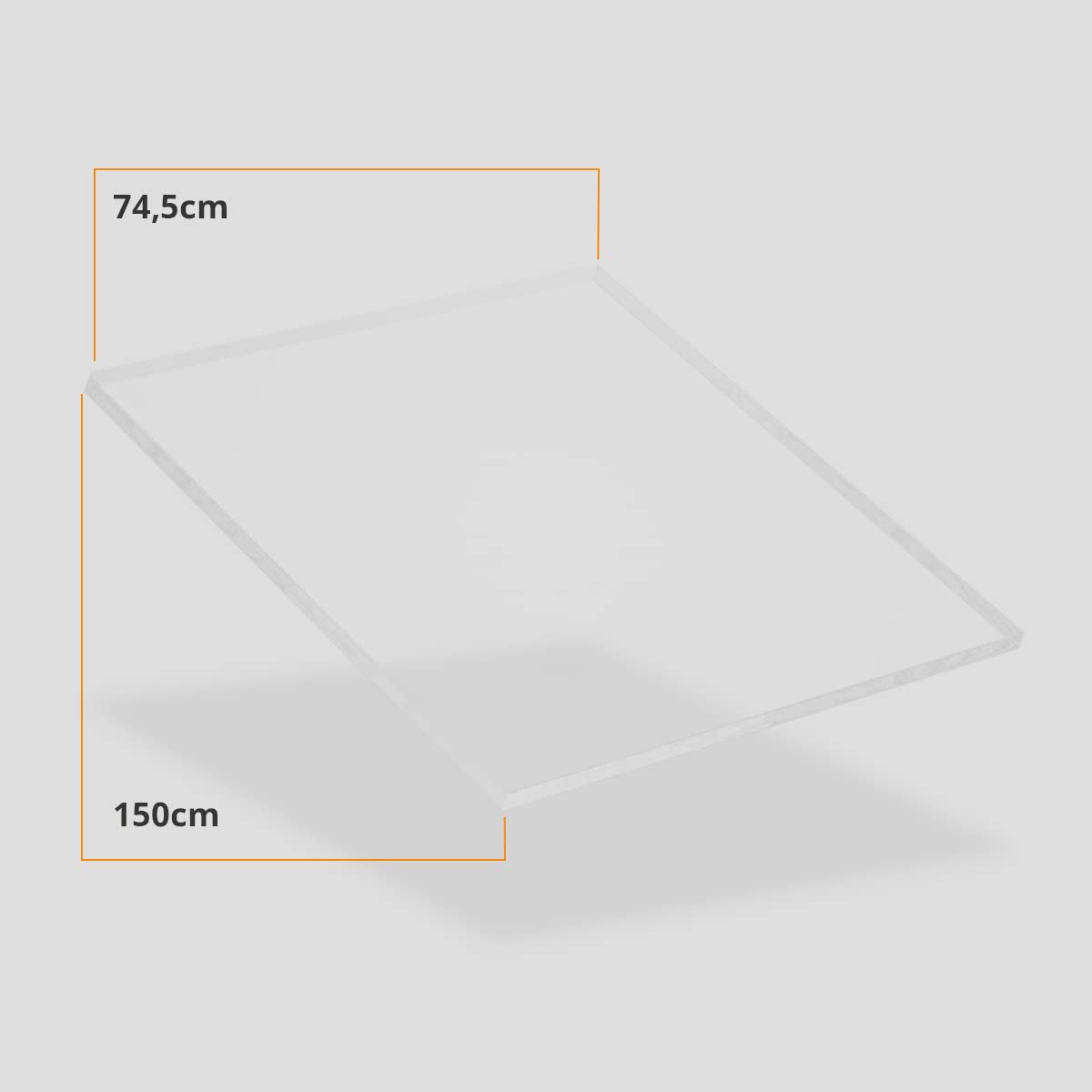 Planchas de PVC Transparente - Lámina Sólida Acrílica - Medidas 74,5 x 150 cm - Espesor 4 mm - Paneles de Plástico Duro con un 85% de Transmisión de luz