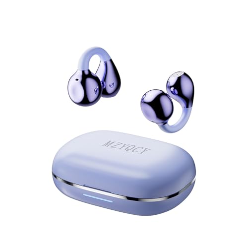 Écouteurs ouverts anti-douleur oreille sport Bluetooth 5.4 micro violet