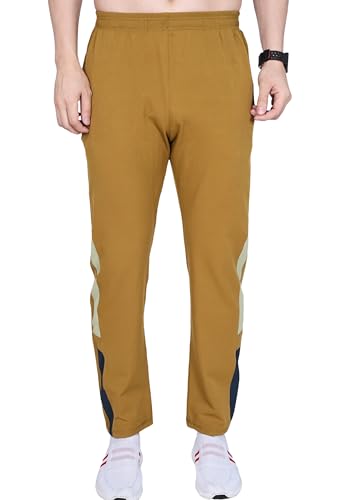 Image of Men's Ns Lycra Spandex Mixx Polyester Sports Trackpants with Both Side Zipper Pockets