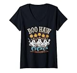 Photo Gallery donna halloween costume boo haw witch skeleton scary rodeo western maglietta con collo a v Photo Gallery donna halloween costume boo haw witch skeleton scary rodeo western maglietta con collo a v