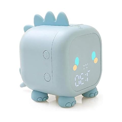 Huihuay Protable Cartoon Funny Dragon LED Night Light Mini Alarm Clock USB Charging LCD Digital Display Bedside Timer for Bedroom Home Office Kitchen Cover