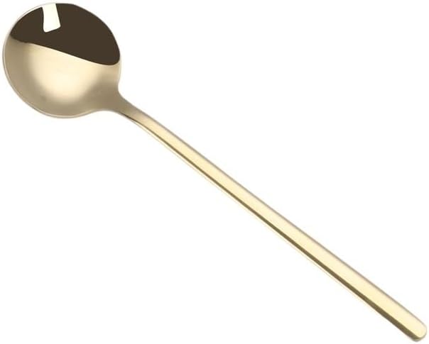 Silverware Flatware Set, 1/4/6/8/10/12pcs 304 Stainless Steel Small Spoon Coffee Spoon Stirring Spoon Dessert Spoon Ice Cream Spoon(Gold,12Pcs)