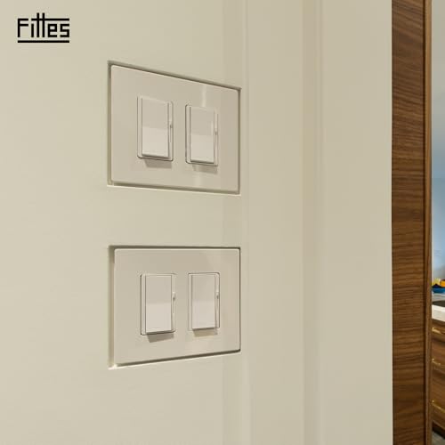 Fittes Modern Flush Wall Outlet Switch Receptacle Mount, Recessed Outlet Mount, 1 Gang, Customizable, ABS, White by Fittes - Image 8