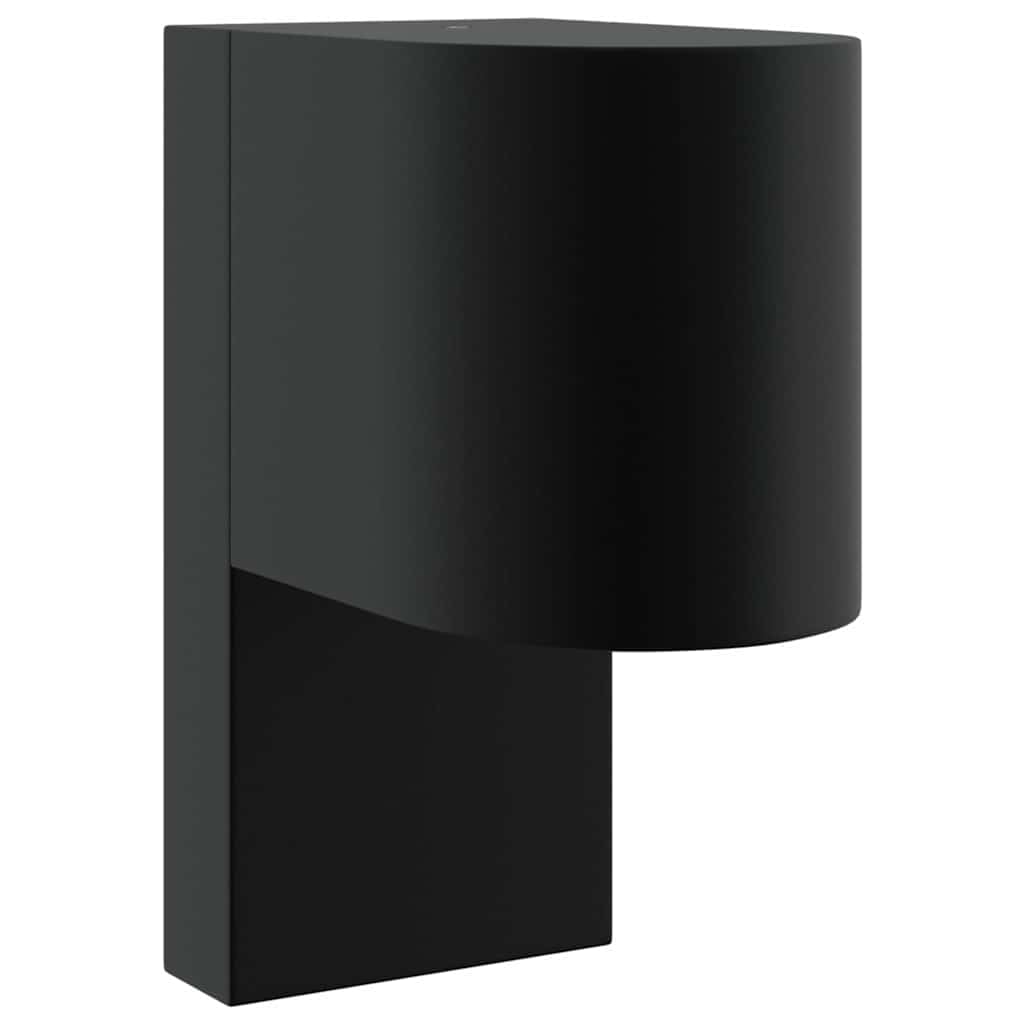 Zewnętrzna lampa ścienna 2 szt. czarna stal nierdzewna 12 x 7 x 15 cm