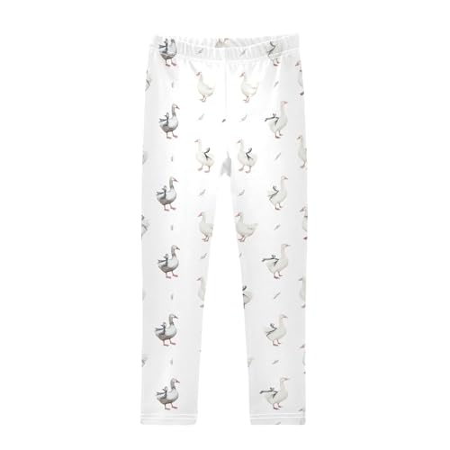 Girls' Athletic Leggings Ankle Length Yoga Dance Pants Kids Teen 4T Duck Ribbon