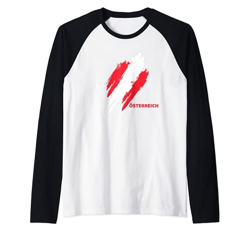 Flag Austria Raglan Baseball Tee, Black