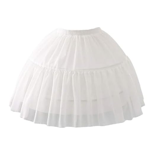 Solo y enagua vintage Petticoat Mariee - Enagua de crinolina para mujer, niña, estilo corto, 2 aros de 2 capas, color blanco