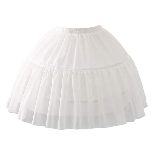 only y Vintage Petticoat, Hochzeit, Reifrock, Reifrock, für Damen, Mädchen, kurz, 2 Reifen, 2 Lagen, Weiß