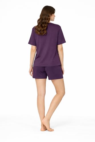 Image of Duchess Women's Cotton Printed Night Suit Set of Top & Shorts Pajama Set