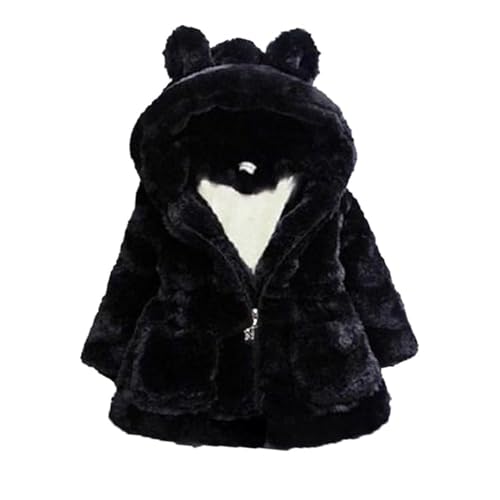 Image of UVIPC Toddler Girls Winter Coat Fleece Jacket Overcoat Kids Faux Fur Hooded Outwear Clothes Warm Thicken 1-8 Years