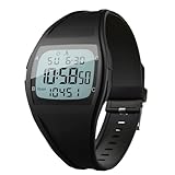 Amain 歩数計付き ウォーキングウオッチ AWW-2506 振動アラーム 目覚まし時計 防水機能 ストップウオッチ付き (オールブラック)