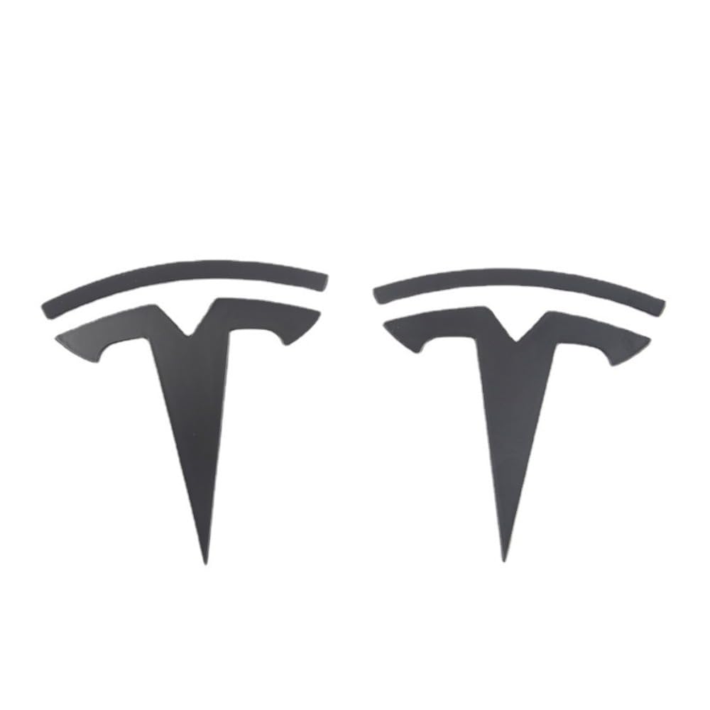 Mauxpiao Matte Black Applicable To Tesla Model 3 2017-2022 Front & Rear Car Logo Replacement Emblems, Exterior Badge Accessories, 2Pcs Rewr/Matte Black/A