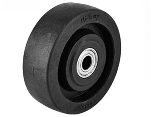 1 Pcs Medium Black Casters Oven Universal Wheels with Brake Rollers(Single,5 inch)